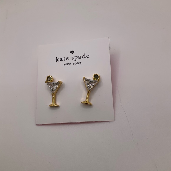 New Kate Spade Gold and Silver Martini Earrings - Picture 1 of 4